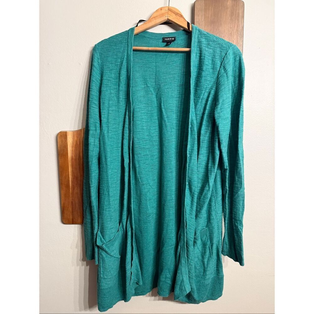 Torrid teal Button Up V-Neck Cardigan Sweater‎ Plus Size 0